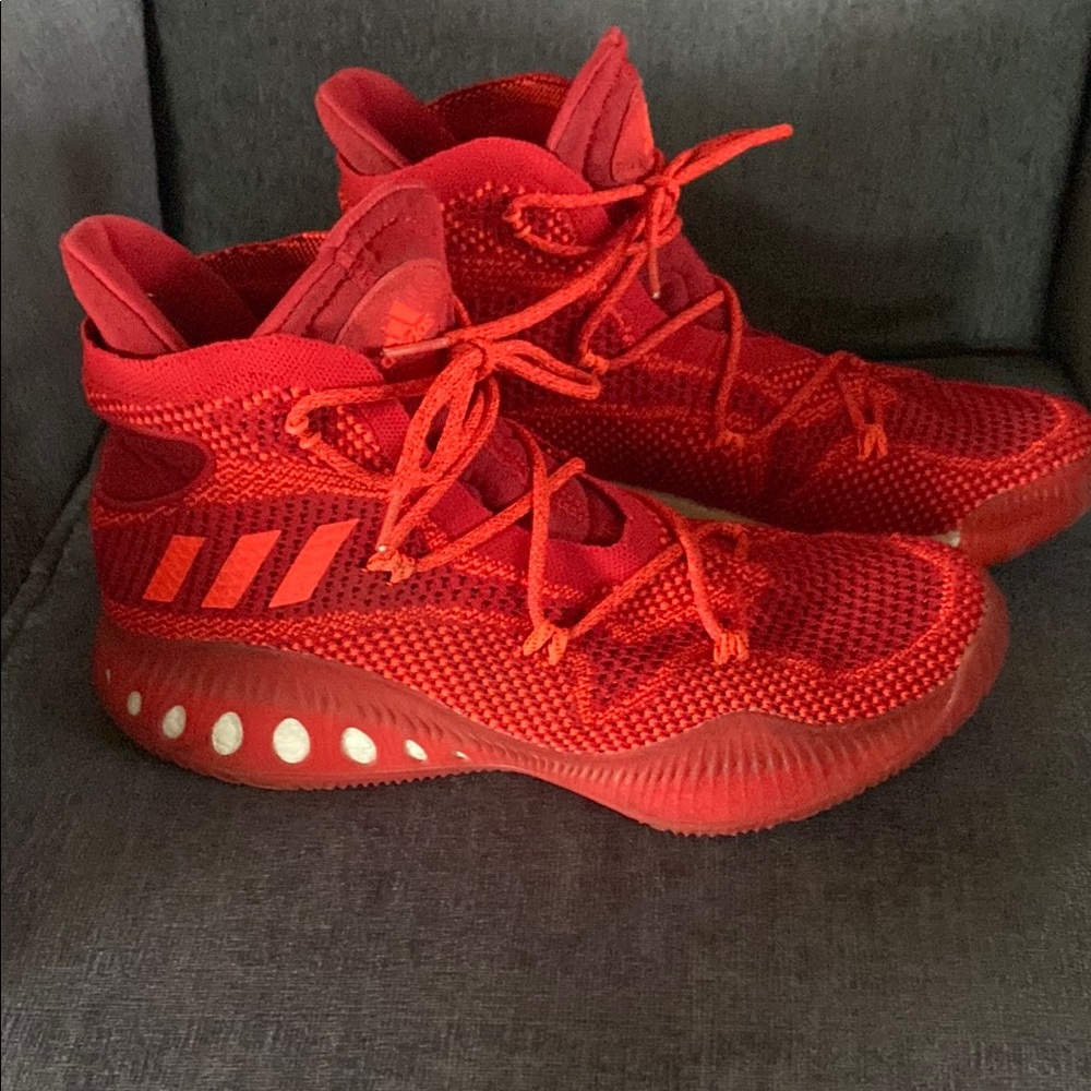 Adidas Red Performance Sneakers with Knit Upper Crazy Explosive basketball sz 14